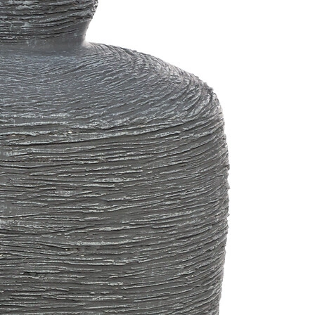 Keramická stolní lampa Balvy šedá s rustikálním stínidlem do ložnice a obýváku Atmosphera