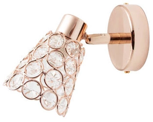 Nástěnné svítidlo Glossy nastavitelný glamour růžové zlato křišťálový do obývacího pokoje a ložnice