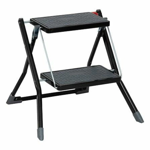 Skládací kovová dvoustupňová stolička schůdek černá moderní do domácnosti 5five simply smart