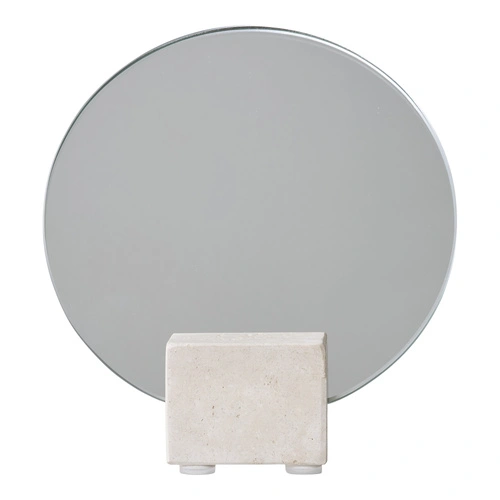 House Nordic kulaté stojací zrcadlo na travertinovém podstavci 18 cm