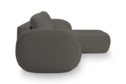 Rohová rozkládací sedačka Salby antracitová moderní s úložným prostorem do obýváku Intesi