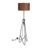 Plovoucí stojací lampa černá 1x60W E27 stínítko hnědé