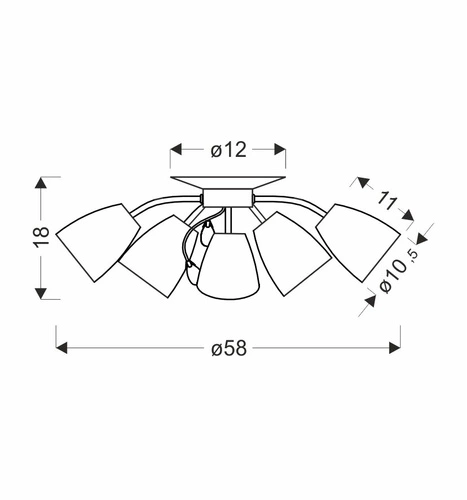 Stropní lustr Ursella bílý 5-ramenný klasický do obýváku, ložnice, kuchyně a jídelny