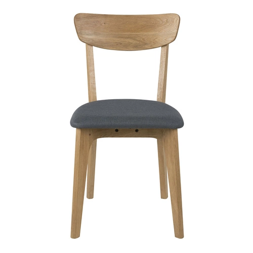 Solen Oak Grey – šedá čalouněná dubová židle ve skandinávském stylu