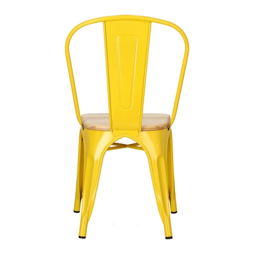 Židle Paris Wood žlutá, sedák borovice natural