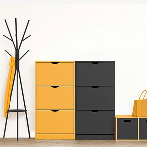 Vysoká skříňka na boty 5five simply smart Tiro šedý dub se 3 zásuvkami do předsíně skandinávský styl