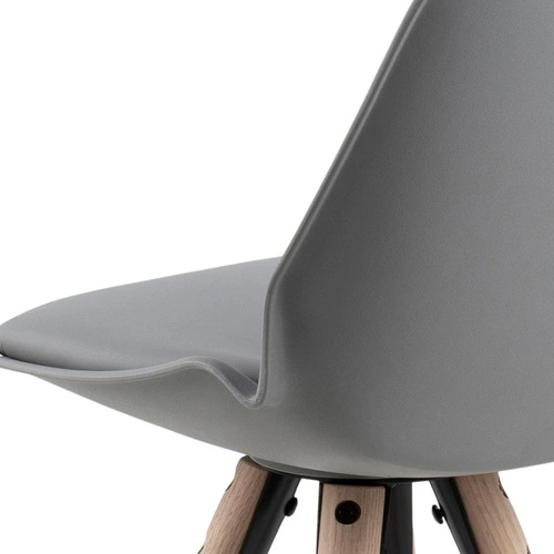 Barová židle Oslo šedá s opěrkou do kuchyně, dřevěná na dubových nohách, moderní Actona