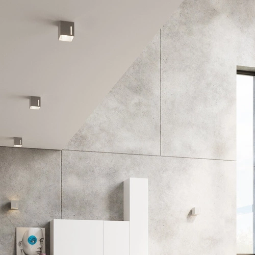 Moderní šedé nástěnné svítidlo PIXAR Sollux Lighting hliníkové do obýváku a ložnice