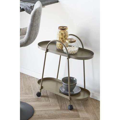 Empoli kovový dvouúrovňový barový vozík na kolečkách loftový do jídelny