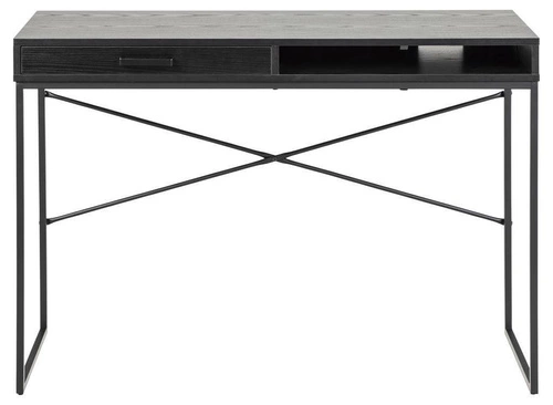 Moderní černý psací stůl se zásuvkou Seaford 110 cm do pracovny a studentského pokoje Actona