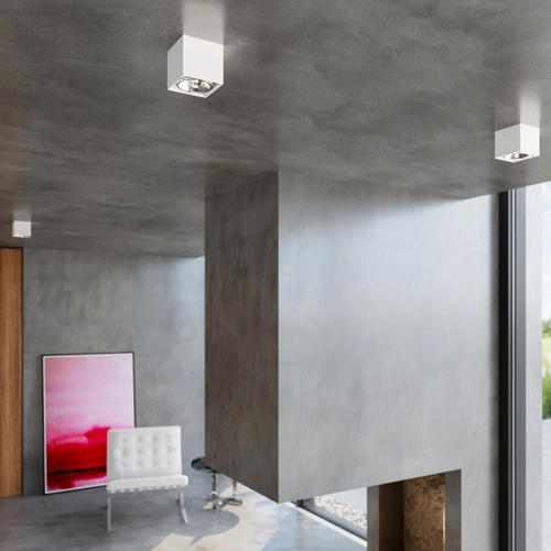 Moderní stropní svítidlo BLAKE bílé čtvercové do kuchyně a obýváku Sollux 12x12 cm