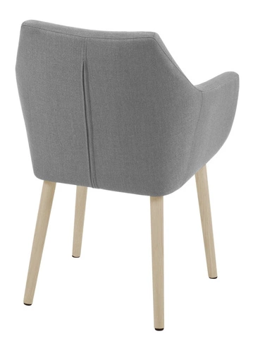 Čalouněná jídelní židle Nora Actona šedá s područkami na dubových nohách