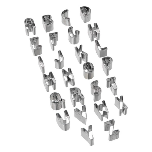 Kovové vykrajovátka na písmena a čísla 5five simply smart stříbrné na sušenky 10,2 cm