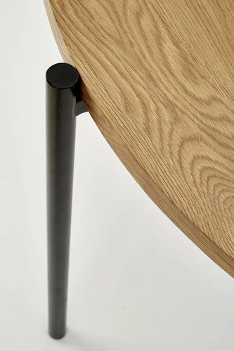 Kulatý jídelní stůl loftový Moris 120 cm dub zlatý s černými nohami Intesi