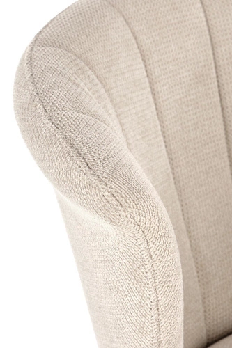 Čalouněná jídelní židle Giselle béžová moderní s černými nohami Intesi