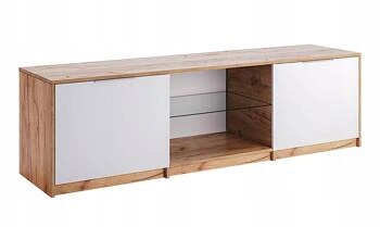 TV stolek 180 cm Tissa dub craft a bílý lesk skandinávský do obýváku Intesi