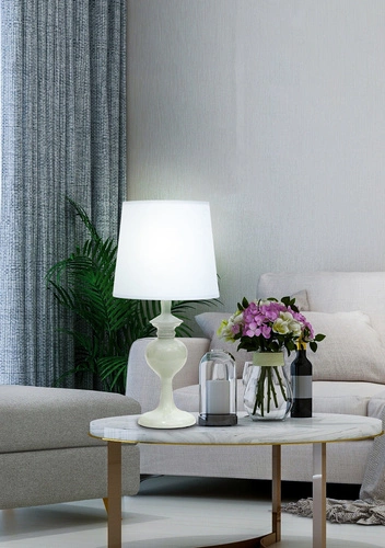 Noční lampička do ložnice Berkane modrá moderní s látkovým stínidlem 41 cm CANDELLUX