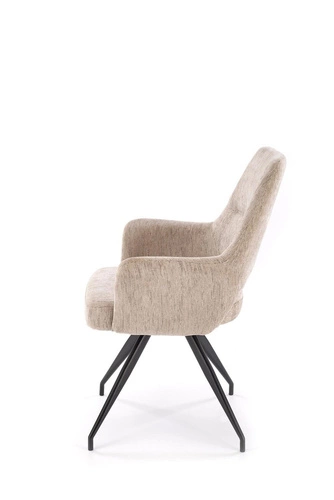 Otočná čalouněná židle Naty béžová Intesi do kanceláře a obýváku moderní s područkami