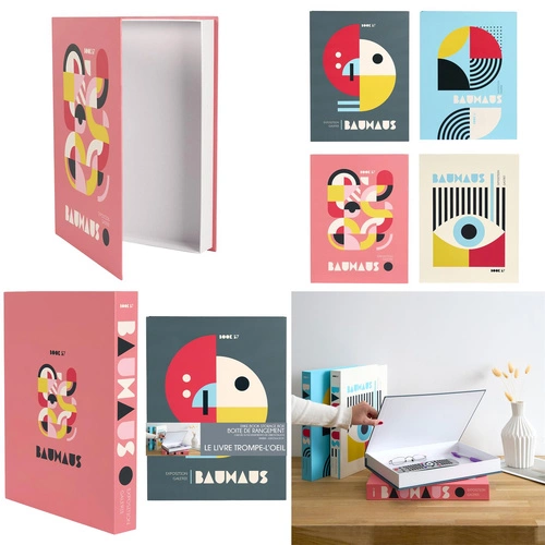 Dekorační box kniha Intesi Bauhaus modrý do obýváku a ložnice