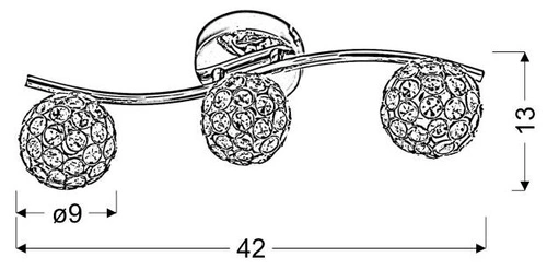 Stropní svítidlo Starlet strip 3x40W G9 chrom/průhledné