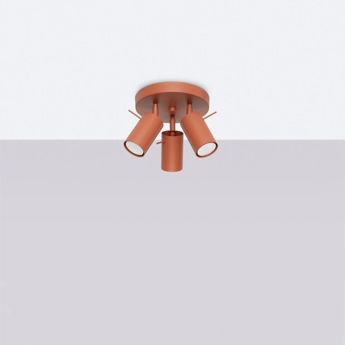 Stropní svítidlo RING 3P moderní červené s nastavitelným stínidlem do obýváku a ložnice
