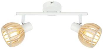 Moderní stropní svítidlo Atarri bílo-dřevěné, nastavitelná, do obýváku a ložnice, 2bodová