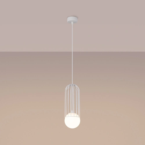 Závěsné svítidlo BRINA bílá moderní do obýváku a jídelny ocelové rozptýlené světlo