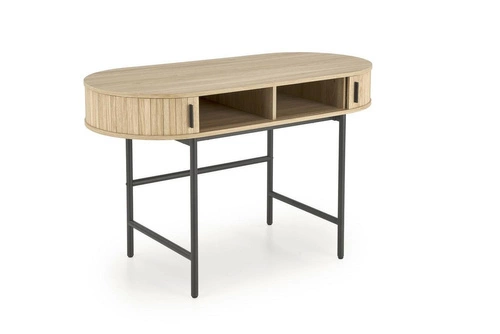 Psací stůl Bahli skandinávský moderní 120 cm přírodní s černými nohami Intesi