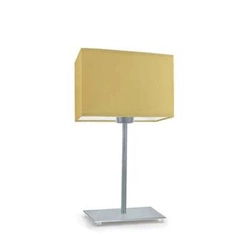 Noční lampička AMALFI moderní se žlutým stínidlem a stříbrnou konstrukcí do ložnice 40 cm