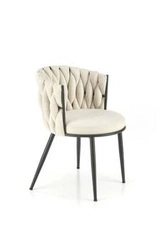 Jídelní sametová židle Wendy čalouněná glamour na černých nohách Intesi