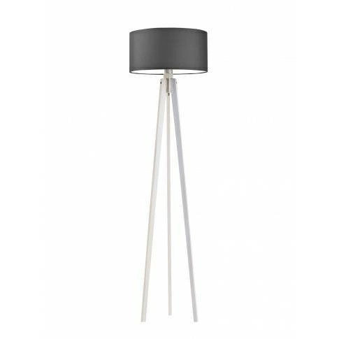 Podlahová lampa Miami stínidlo šedé stojan bílý