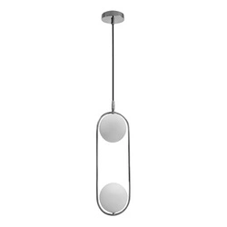 Chromovaná závěsná lampa Cordel 2x20W G9 s bílým difuzorem