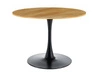 Jídelní kulatý stůl Amad 90 cm moderní dub s černou nohou Intesi