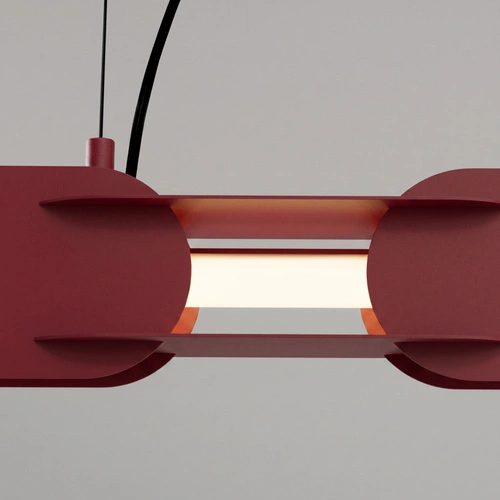 Závěsné LED svítidlo CHAIN 158 bordó nad kuchyňský ostrůvek moderní