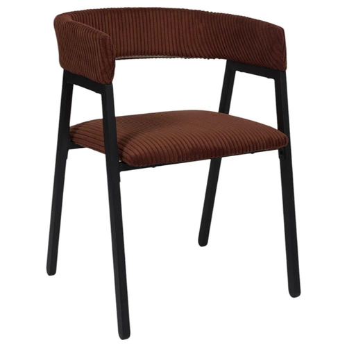 Čalouněná jídelní židle Scott Intesi s područkami, manšestr terakota, loft