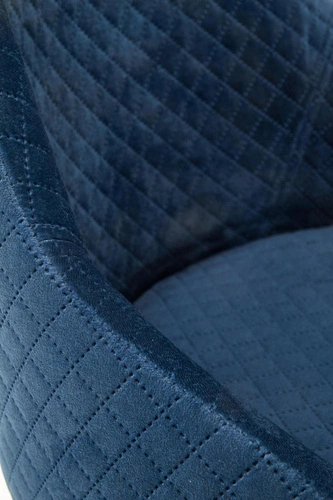 Čalouněná sametová jídelní židle Albe modrá s područkami Intesi