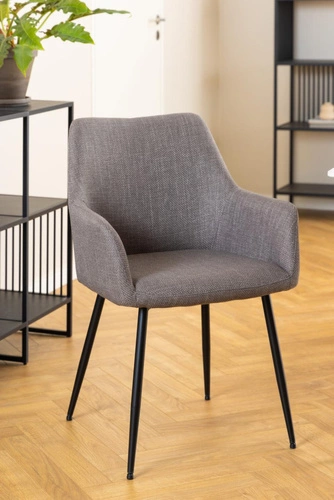 Jídelní čalouněná židle Lizzy Actona s područkami šedá moderní skořepinová