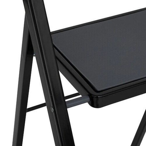 Skládací žebřík 3-stupňový kovový černý