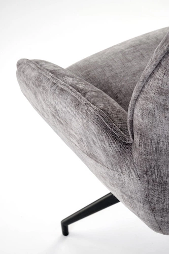 Otočná čalouněná židle Bizerta šedá Intesi s područkami do jídelny a obýváku