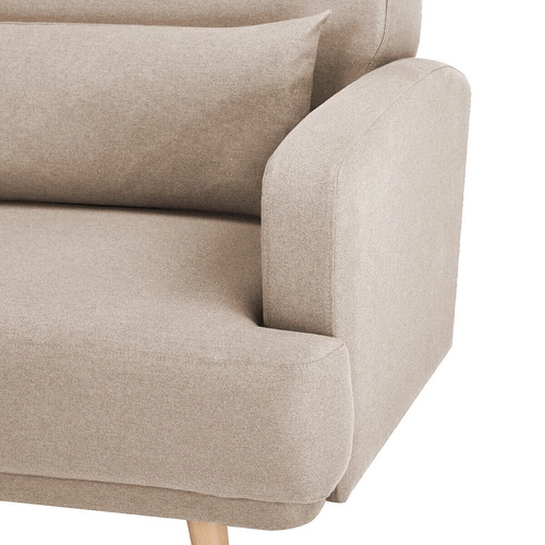 Rozkládací pohovka Jack béžová 3místná s funkcí spaní do obývacího pokoje sametová Atmosphera