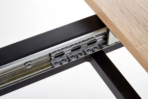 Rozkládací jídelní stůl Bonal dub sonoma moderní s černými nohami 120–160 cm Intesi