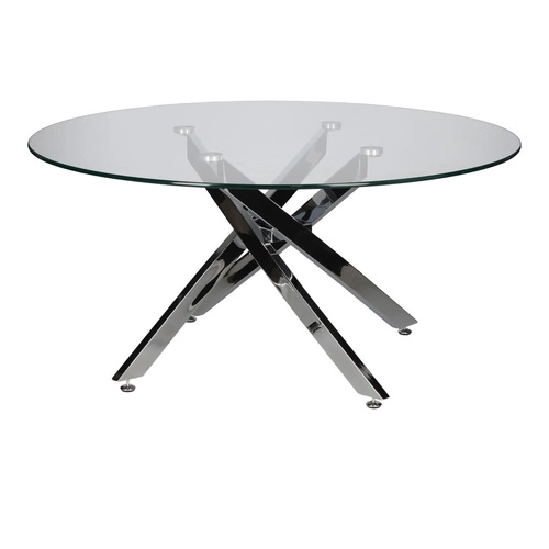 Konferenční stolek Amber 90 cm kulatý skleněný chrom moderní glamour do obýváku Intesi