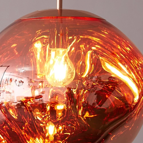 Závěsné svítidlo koule GLAM 28 cm měděné moderní do obýváku a nad stůl Step into Design