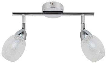 Stropní LED svítidlo Rico bílá skleněná nastavitelná do obýváku a kuchyně 2bodová