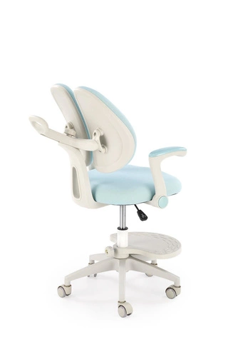 Otočná kancelářská židle Menara modrá čalouněná s podnožkou a nastavitelnou výškou Intesi