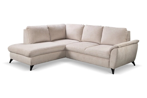 Rohová rozkládací pohovka levá Nevada béžová moderní do obýváku s úložným prostorem