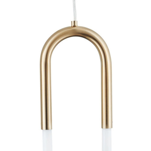 Závěsné LED svítidlo U-SHAPE mosaz moderní do obýváku a jídelny