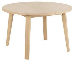 Rozkládací kulatý jídelní stůl A-Line 120–220 cm bělený dub moderní skandinávský Actona