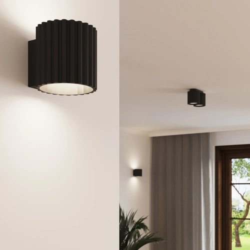 Nástěnné svítidlo AURA černé minimalistické hliníkové do obýváku a chodby