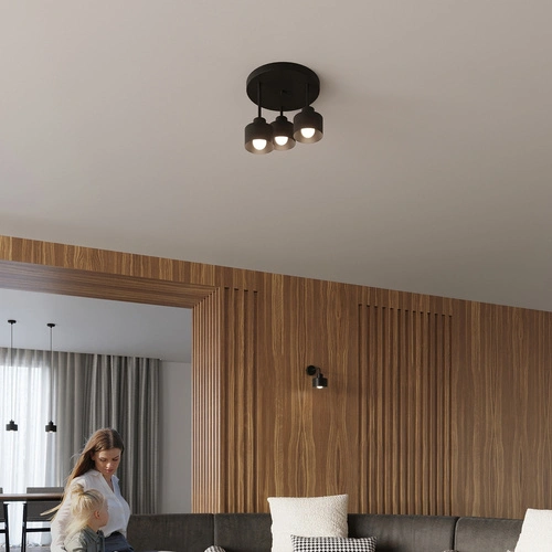 Stropní svítidlo SAVAR 2 černé moderní kovové do kuchyně a obýváku SOLLUX LIGHTING